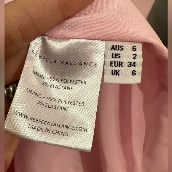 NWT Rebecca Vallance Celestina Knotted Crepe Dress Pink Midi Size 2 - Picture 10 of 13